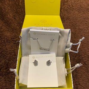 Kendra Scott- Tessa Set in Platinum Drusy